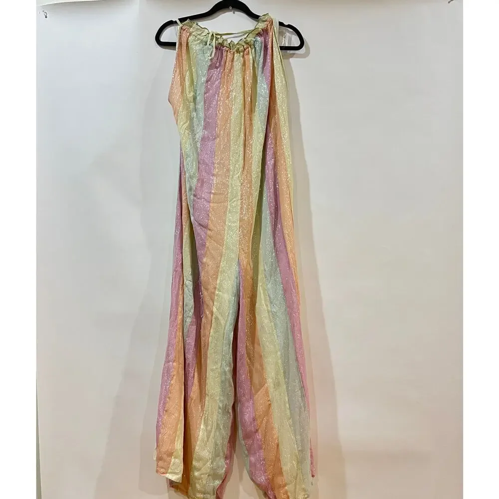 NEW Anthropologie x Sundress Sophie Jumpsuit in Marbella Mix Pastel M / L NWT - Picture 14 of 14